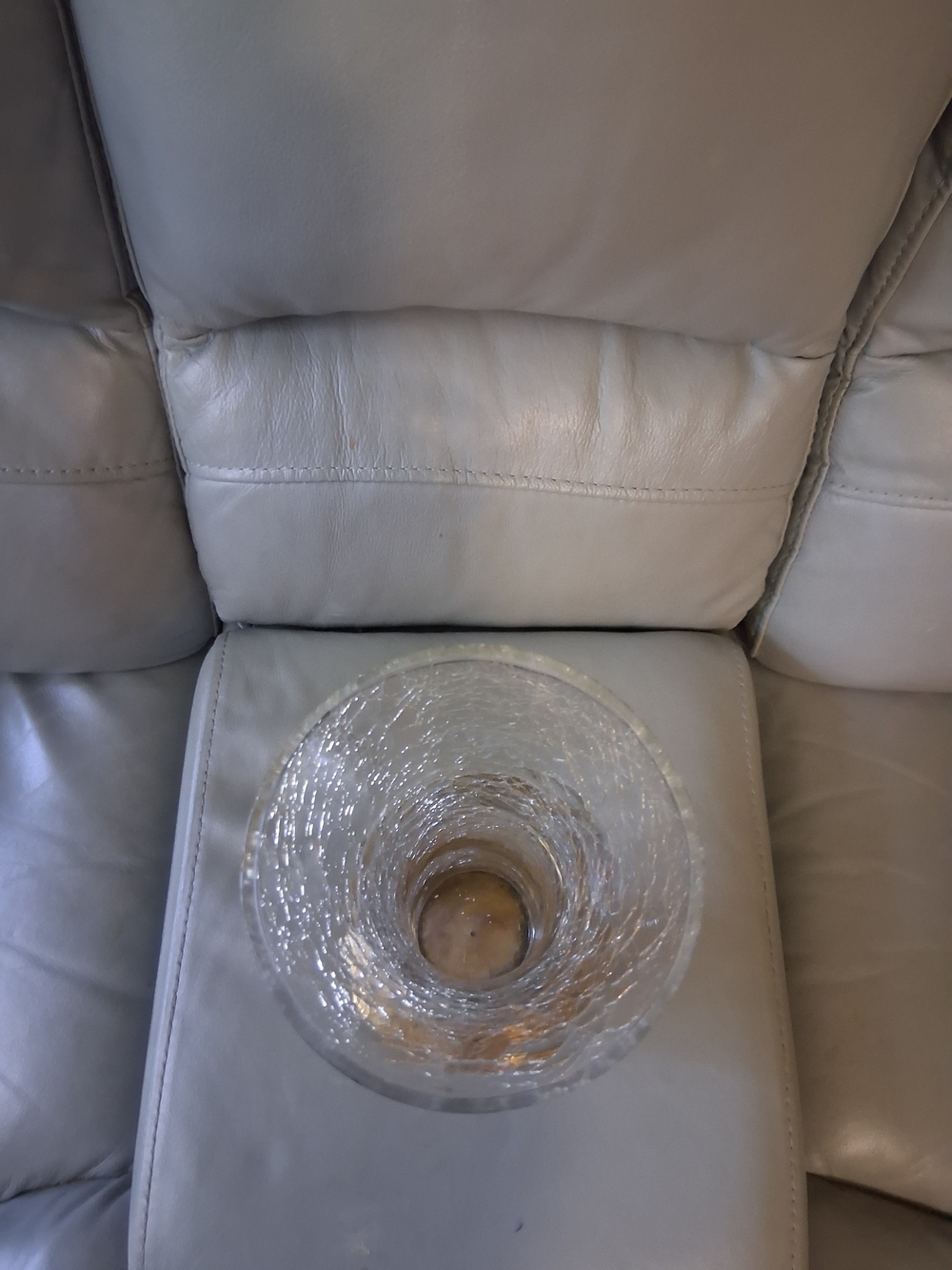 Vintage Brass & Crackled Glass Vase - Picture 10 of 12